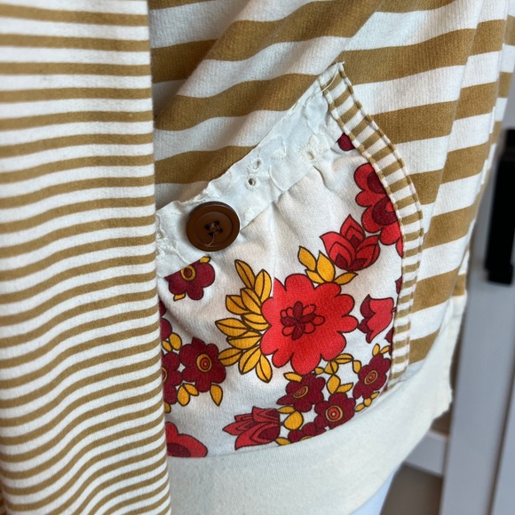 Scrapbook Striped Hoodie with Floral Accents - Picture 5 of 9